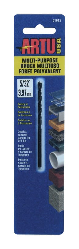 Artu 01012 5/32 in. X 3-1/8 in. L Tungsten Carbide Tipped Drill Bit Straight Shank 1 pc