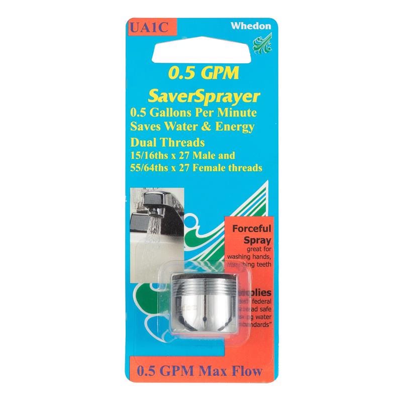 Whedon UA1C SaverSprayer Dual Thread 15/16 in.- 27M x 55/64 in.-27F Chrome Faucet Aerator