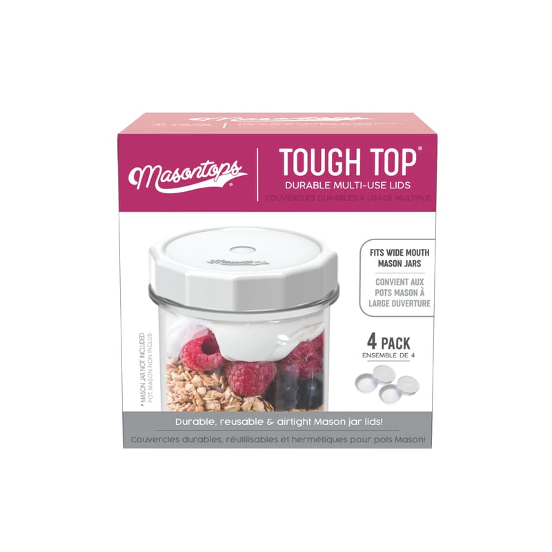 Masontops TT4W Tough Top Wide Mouth Mason Jar Lid 4 pk