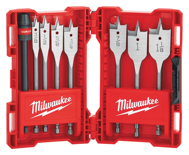 Milwaukee 49-22-0175 Bit Kit Flat Boring 8 Pc