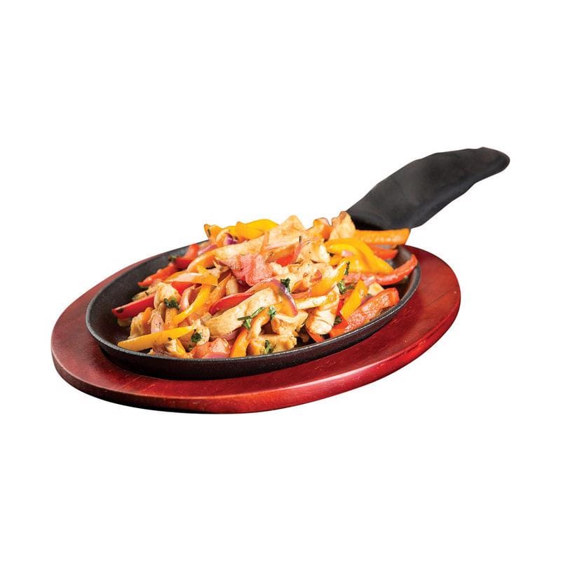 Tablecraft FSR3 Black Cast Iron Sizzle Platter Set
