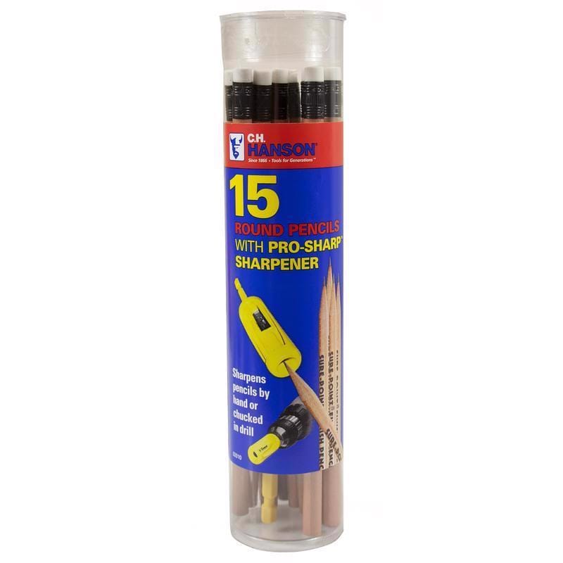 C.H. Hanson 2010 Pro-Sharp 8 in. L Finishing Carpenter Pencil and Sharpener Beige 15 pc
