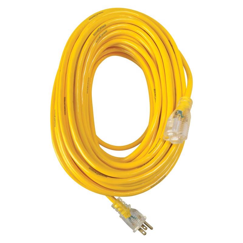 Yellow Jacket 2885AC Outdoor 100 ft. L Yellow Extension Cord 12/3 SJTW