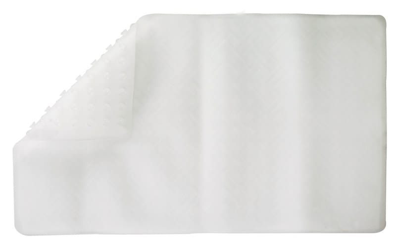 Living Accents MB3212-CLEAR 28 in. L X 16 in. W Clear Thermo Plastic Elastomer Bath Mat Latex Free