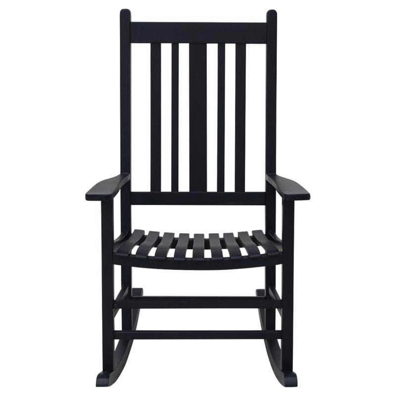Living Accents L038-50V0-B Black Wood Frame Casual Rocking Chair
