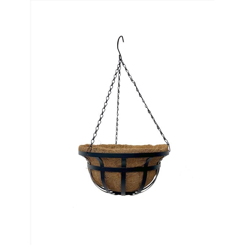 Living Accents HY11-36-14 14 in. W Coco Fiber Hanging Basket Black