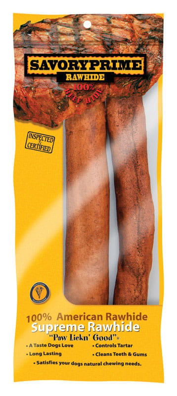 Savory Prime 22260 Beef Flavor Medium Adult Rawhide Bone Beef Rawhide 10 in. L 2 pk