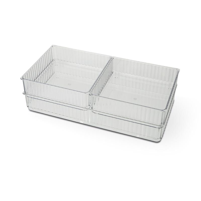 Core Home 62093-AC 2 in. H X 7 in. W X 13 in. D Ceramic/Stainless Steel Drawer Organizer Set