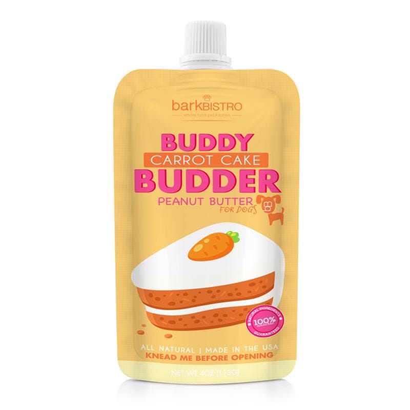 Bark Bistro Company 6941 Buddy Budder Carrot Cake Grain Free Peanut Butter For Dogs 4 oz 3 in. 1 pk
