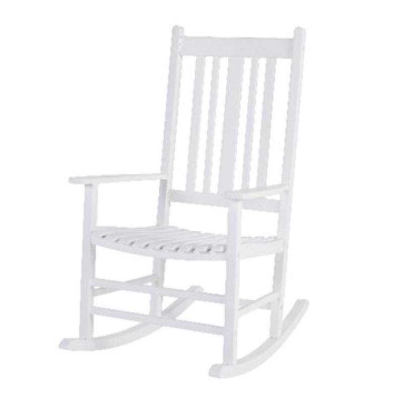 Living Accents L038-50V0-W White Wood Frame Casual Rocking Chair