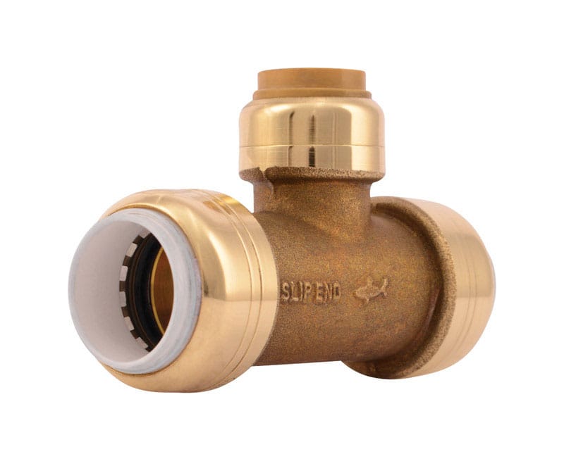 Sharkbite UIP364A Push to Connect 1/2 in. IPS X 1/2 in. D IPS Brass Slip Tee