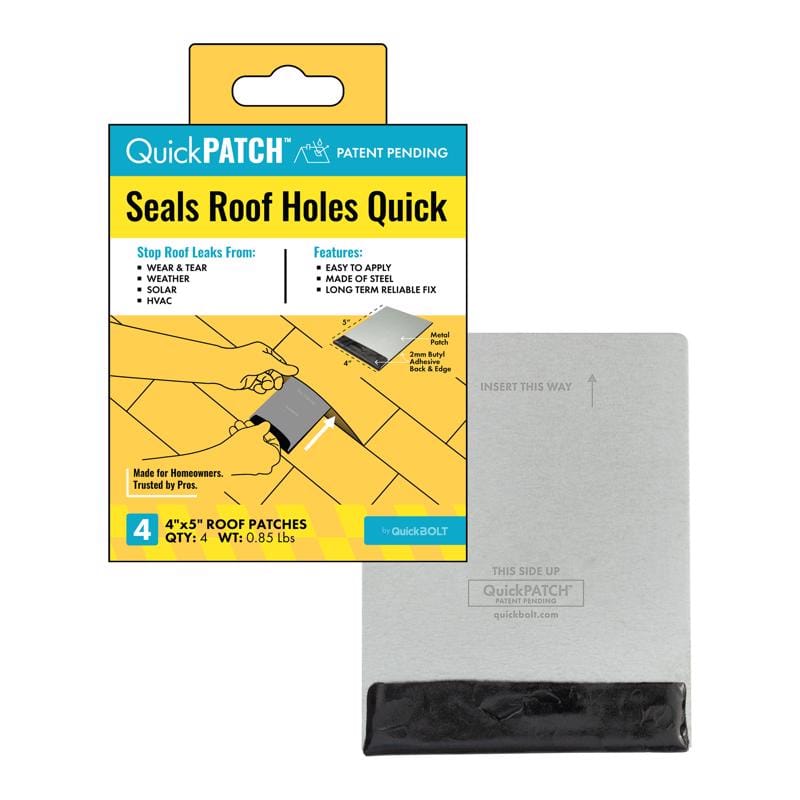 Quickscrews 17783 QuickPATCH 4 in. W X 5 in. L Galvanized Steel Self-Adhesive Roof Repair Silver