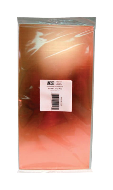 K&S 01217 0.025 in. X 6 in. W X 12 in. L Copper Plain Sheet Metal