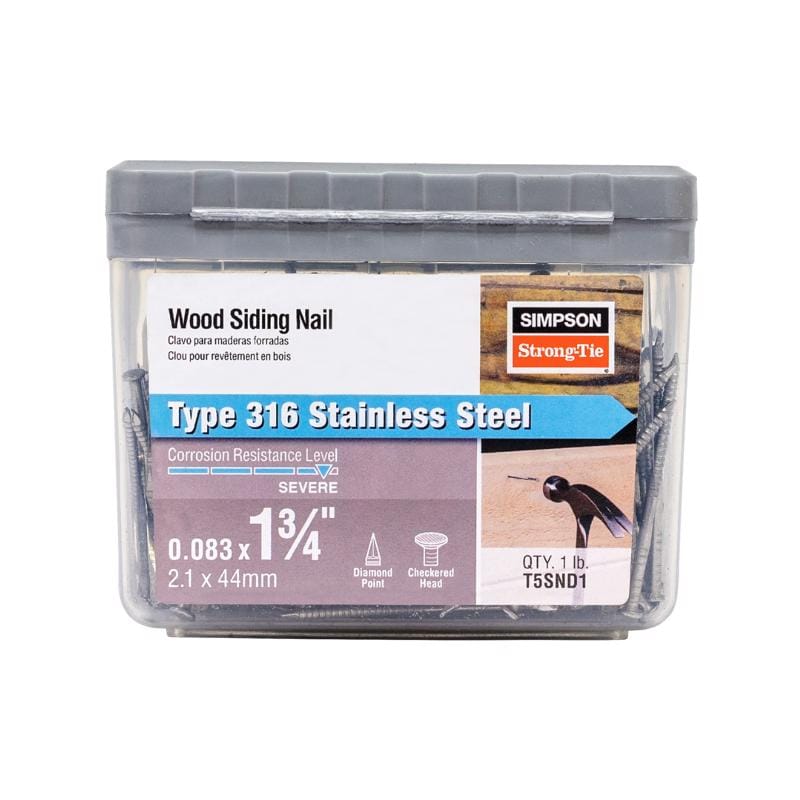 Simpson Strong-Tie T5SND1 5D 1-3/4 in. Siding Stainless Steel Nail Round Head 1 lb