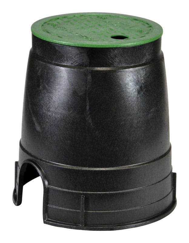 NDS D109-G 8.5 in. W X 8.5 in. D X 8.5 in. H Round Valve Box with Overlapping Cover Black/Green