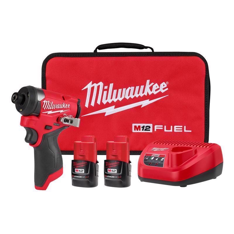 Milwaukee 3453-22 M12 FUEL 1/4 in. Cordless Brushless Impact Driver Kit (Battery & Charger)