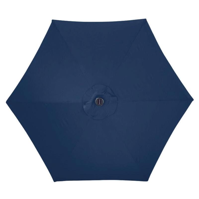 Living Accents YQ103BK-BL Solar LED 9 ft. Tiltable Navy Blue Market Umbrella