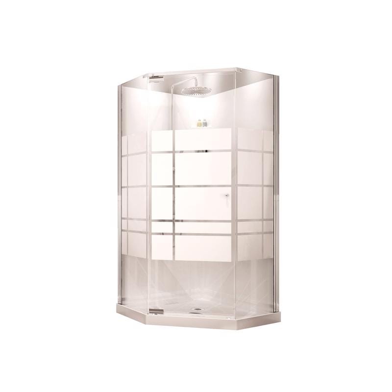 Maax 105618000129102 Begonia 72 in. H X 36 in. W Chrome White Frameless Shower Kit