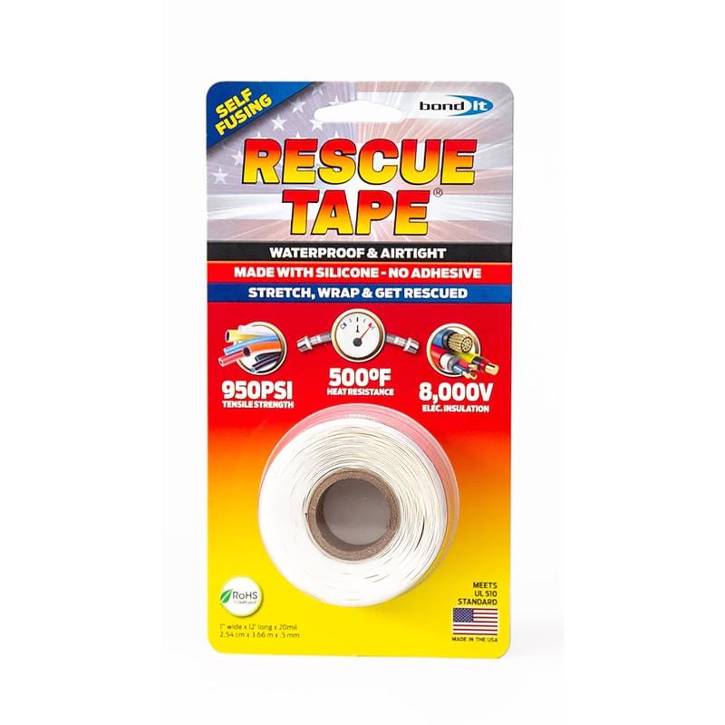Rescue Tape RT12012BWH White 1 in. W X 12 ft. L Silicone Tape