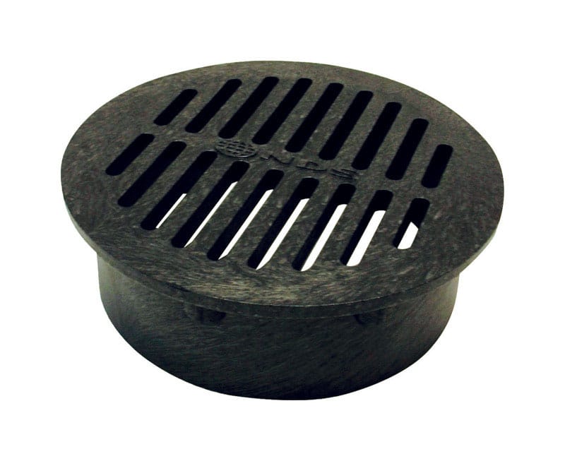 NDS 40 6 in. Black Round Polyethylene Drain Grate