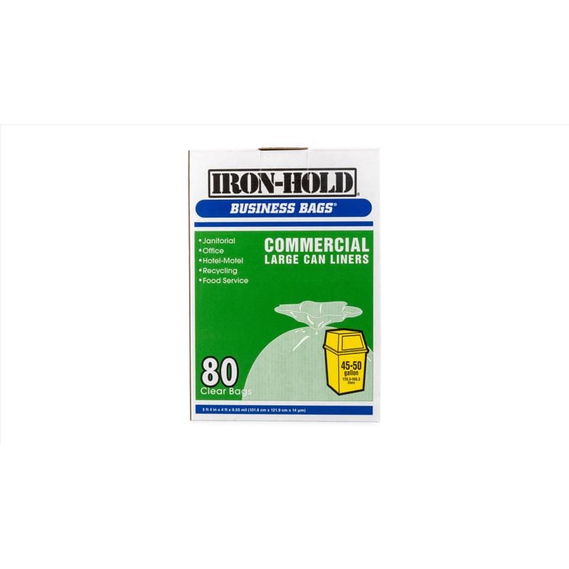 Iron-Hold 618642 50 gal No Scent Drum Liners Twist Tie 80 pk