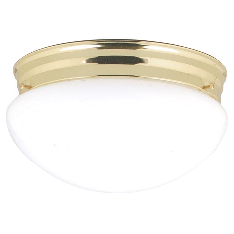 Westinghouse 6660900 4-3/4 in. H X 8-7/8 in. W X 8-7/8 in. L Polished Brass White Ceiling Light