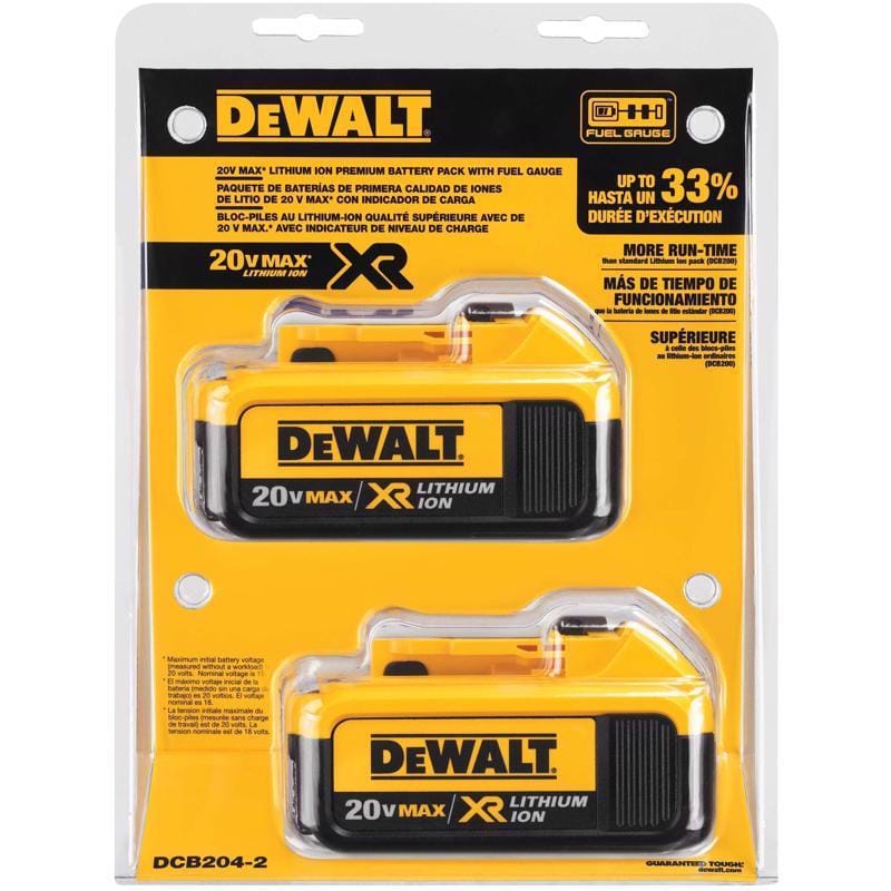 Dewalt DCB204-2 20V MAX XR DCB204-2 4 Ah Lithium-Ion Battery 2 pc