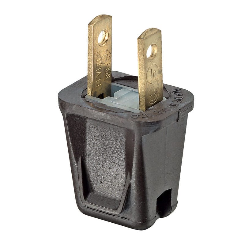 Leviton C30-00123-000 Easy-To-Wire Residential Thermoplastic Straight Blade Plug 1-15P 20-18 AWG 2 Pole 2 Wire