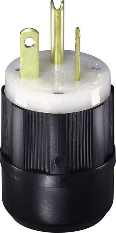 Leviton 05366-00C Industrial Nylon Ground/Straight Blade Plug 5-20P 18-10 AWG 2 Pole 3 Wire