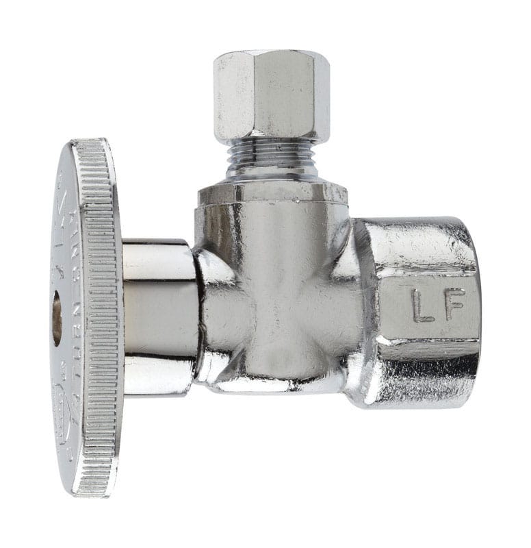 Plumb Pak PP46PCLF 1/2 in. FIP X 1/4 in. Compression Brass Angle Valve
