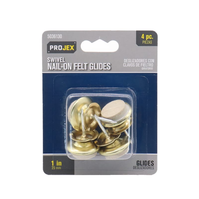 Projex P0011 White 1 in. Nail-On Felt Swivel Glide 4 pk