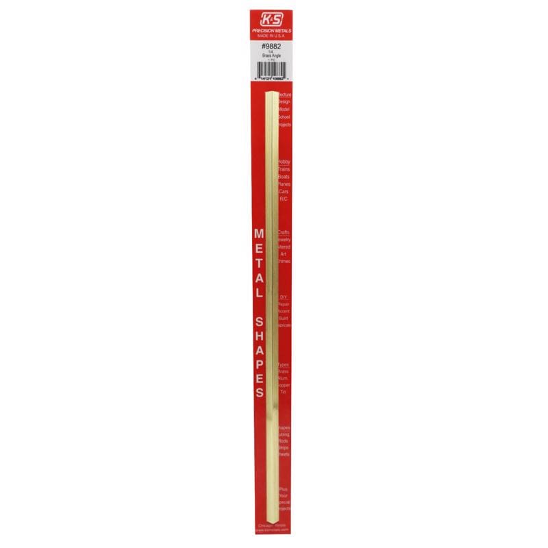 K&S 9882 0.014 in. X 0.25 in. W X 12 in. L Brass Angle