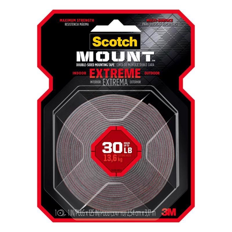 3M 414H-MED Scotch Mount 125 in. L X 1 in. W Double-Sided Mounting Tape