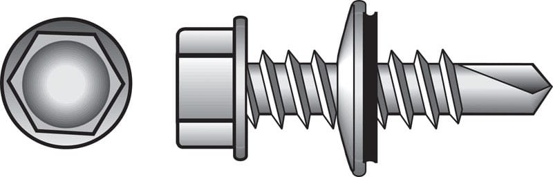 Hillman 561047 1/4 in. Ga. X 3/4 in. L Hex Hex Washer Head Self-Drilling Screws 100 pk