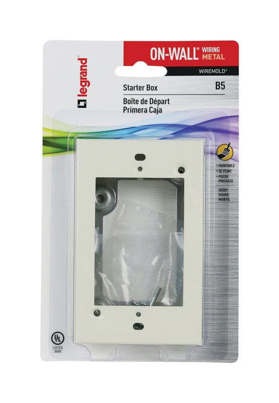 Legrand B-5 Rectangle Metal 1 gang Extension Starter Box Ivory