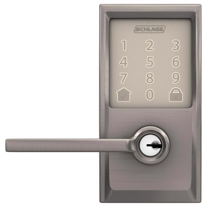 Schlage FE789WBVCEN619L Encode Satin Nickel Metal Wi-Fi Deadbolt with Latitude Lever