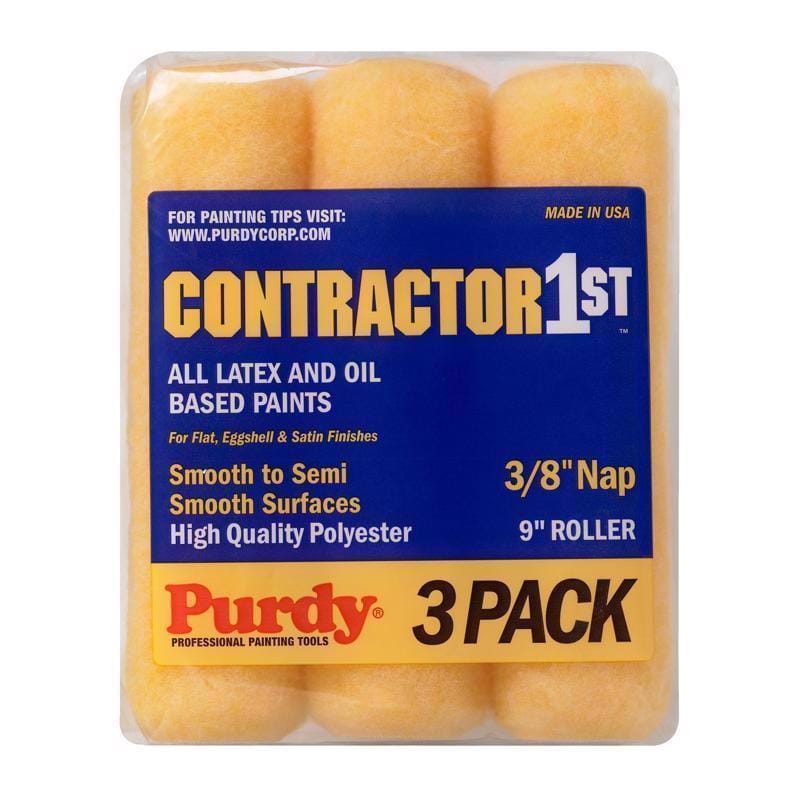 Purdy 14E867000 Contractor 1st Polyester 9 in. W X 3/8 in. Paint Roller Cover 3 pk