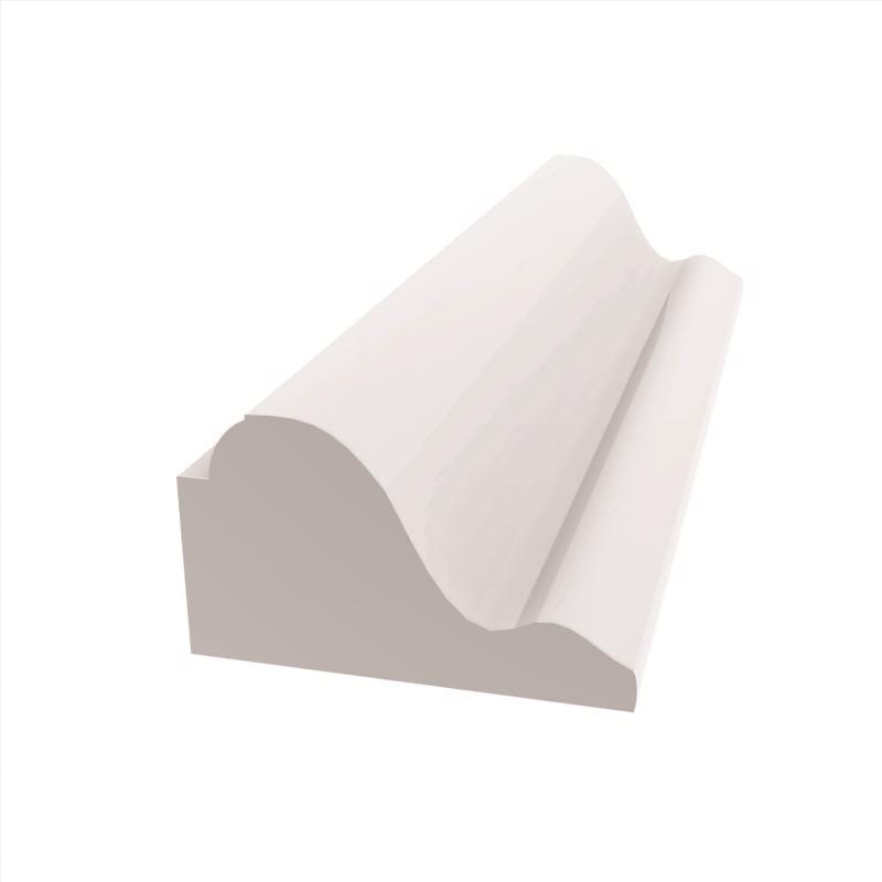 Alexandria Moulding RY312-ZM096C 11/16 in. H X 1 1/8 in. W X 8 ft. L Paintable White PVC Base Cap