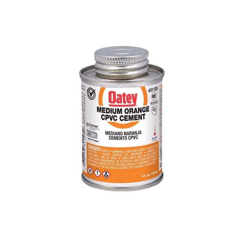 Oatey 31128 Orange Cement For CPVC 4 oz