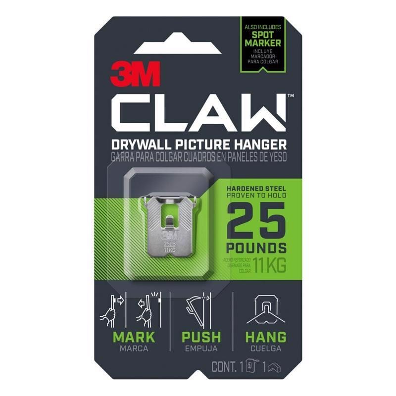3M 3PH25M-1ES Claw Silver Drywall Picture Hanger 25 lb 1 pk