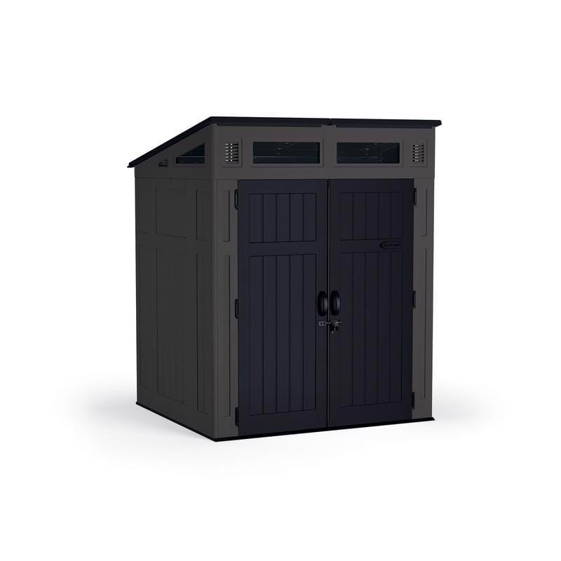 Suncast BMS6583 Modernist 6 ft. x 5 ft. Resin Vertical Pent Storage Shed with Floor Kit