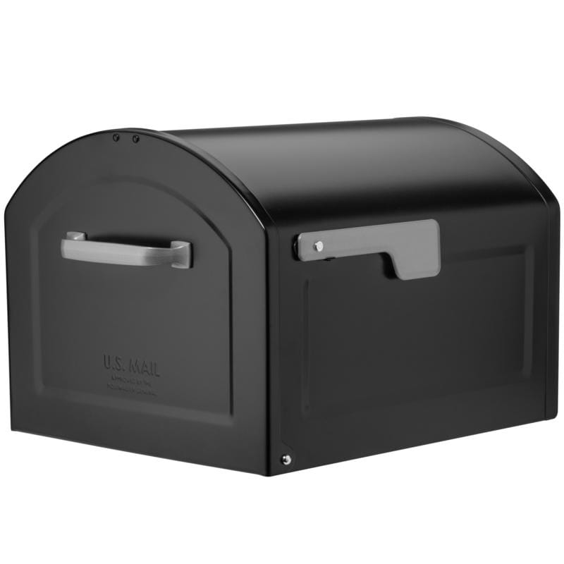 Architectural Mailboxes 950020B-10 Centennial Modern Galvanized Steel Post Mount Black Mailbox
