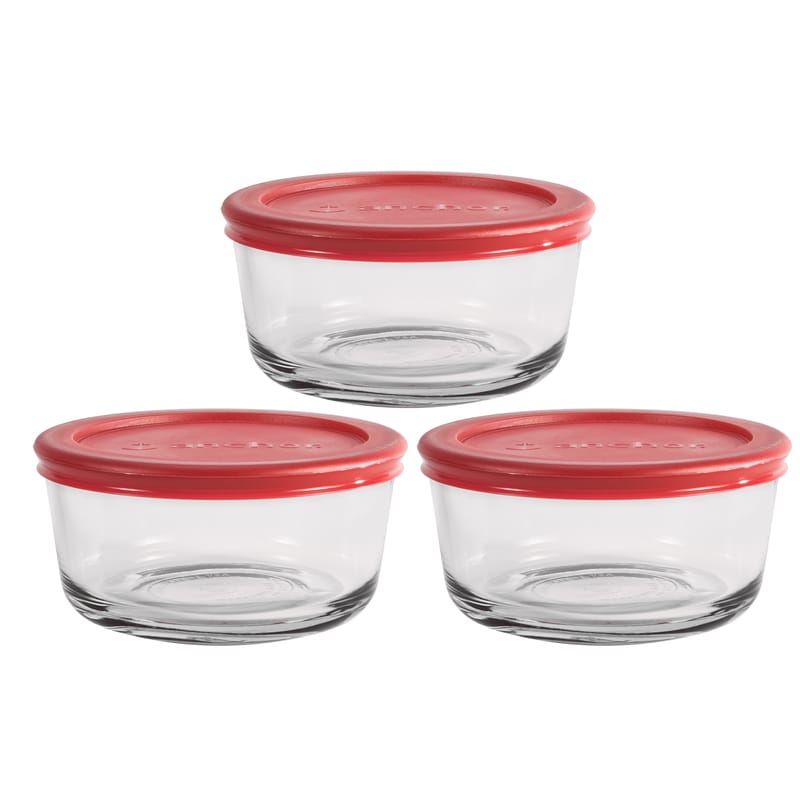 Anchor Hocking 91554L24 2 cups Clear Food Storage Container Set 3 pk