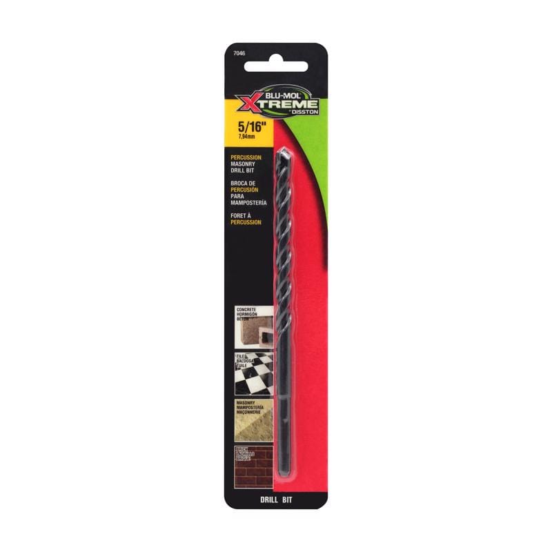 Disston E0217046 Blu-Mol Xtreme 5/16 in. X 6 in. L Carbide Tipped Masonry Drill Bit Straight Shank 1 pk
