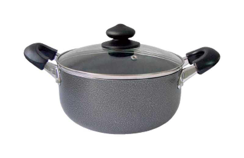 Bene Casa BC-40632 Aluminum Dutch Oven with Glass Lid 3.06 qt Black