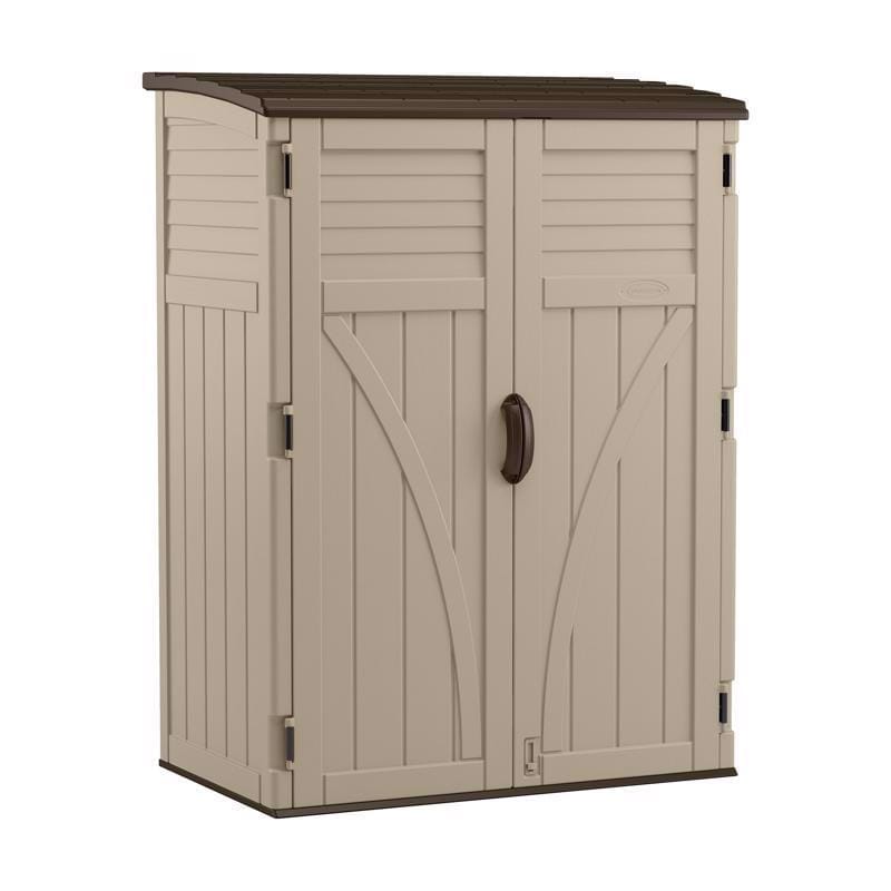 Suncast BMS5700 Large Vertical 4 ft. x 2 ft. Resin Vertical Storage Shed with Floor Kit
