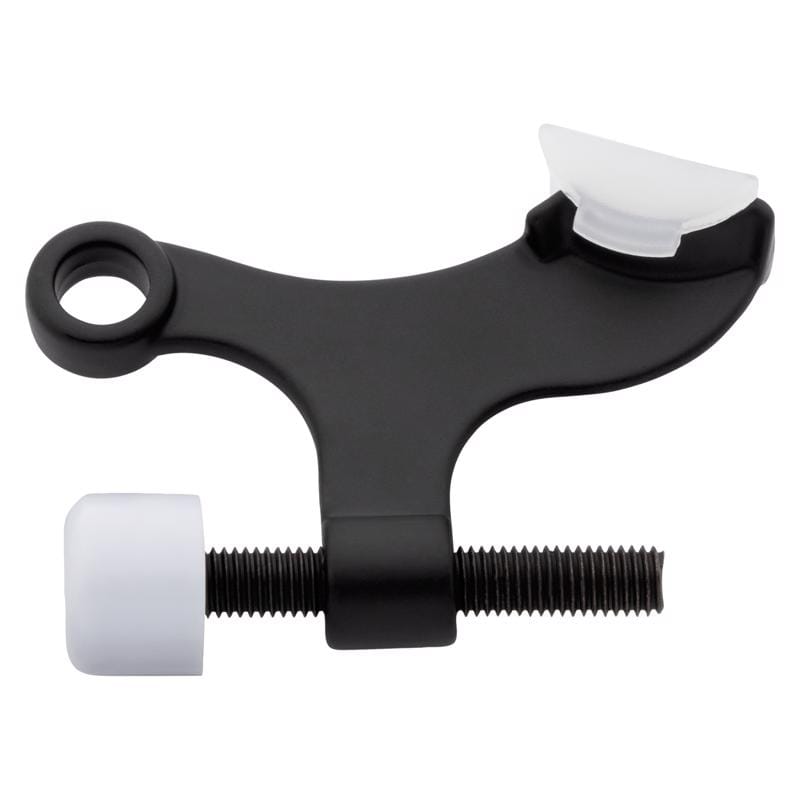 National Hardware N830-585 Zinc Matte Black Hinge Pin Door Stop Mounts to door 0.63 in.