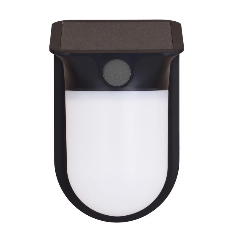 Dualux T0724 Motion-Sensing Solar Powered LED Black Security Wall Light