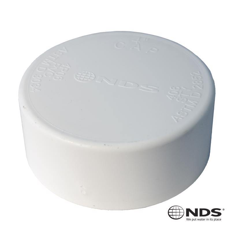 Plastic Trends 4P06 NDS Schedule 35 4 in. Hub each X 4 in. D Hub PVC Drain Cap 1 pk