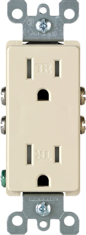 Leviton T5325-0DI Decora 15 amps 125 V Duplex Ivory Outlet 5-15R 1 pk